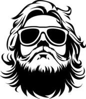 Cool Retro Bearded Man in Sunglasses Art for Tattoos and Graphic Design Projects vector