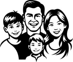 contento familia retrato caracteres sonriente juntos ideal para ilustraciones y diseños vector