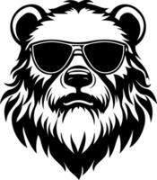 Cool Bear Head Illustration with Sunglasses Ideal for Tattoo Designs and Graphic Tees vector