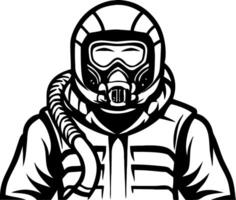 Stylized Pilot with Helmet and Oxygen Mask Art for Aviation Enthusiast Designs vector