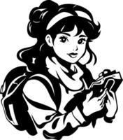 Adventurous Young Girl with Camera Backpack Illustrative Design for Travel Themes vector