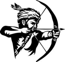 Dynamic Archer Silhouette with Bow Ready to Shoot for Tattoo Design and Illustrations vector