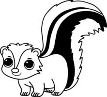 Cute Cartoon Skunk Character For Fun Illustration And Coloring Activities vector