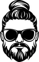 Stylish Bearded Man with Sunglasses in a Modern Design for Graphic Projects vector