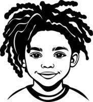 Smiling Child Illustration with Curly Hair for Creative Projects and Design Inspiration vector