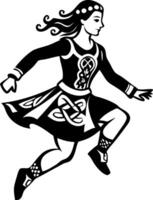 Dynamic Celtic Dancer Illustration for Tattoo Design and Coloring Book Projects vector