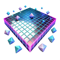 elegant minimalist Neon Vr Grid Pattern Isolated for Synthwave Aesthetics exclusive png