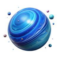 serene minimalist Neptune Planet Blue Swirl Transparent for Astronomy Designs detailed png