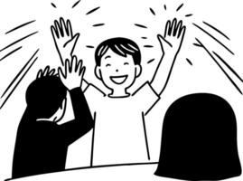Joyful Celebration of Achievement with Happy Children Cheering and Clapping Hands vector