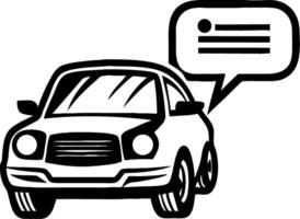 Stylized Car Illustration with Speech Bubble for Creative Projects and Modern Designs vector