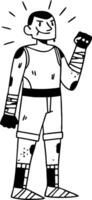 Cartoon Boxer Character with Confident Pose for Sports Illustrations and Graphic Designs vector