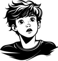 Surprised Boy Illustration with Expressive Features for Creative Projects vector