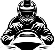 Racing Driver Focused on Speed with Steering Wheel for Motorsport Graphics and Apparel Design vector