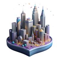 impressive modern New York City Skyline Silhouette Transparent Background png