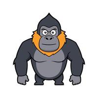 Gorilla Artistic Design Bold Outline vector