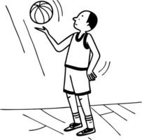 Basketball Player Spinning a Ball on One Finger Dynamic Action Illustration vector