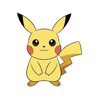 Pika Illustration Charming on White Background. vector