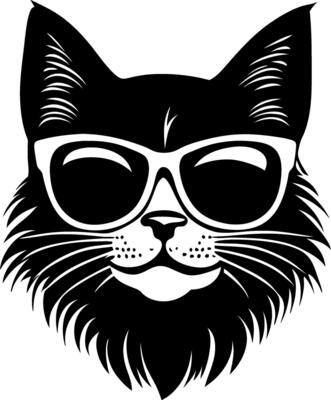 Cool Cat Design with Sunglasses Perfect for T-Shirts Stickers and Tattoo Ideas