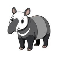 Stylized Tapir Animal Illustration in Outline vector