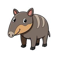 Tapir Outline Artistic Design of Animal. vector