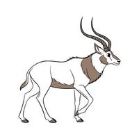 Addax Antelope on White Background Illustration vector