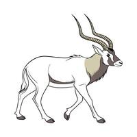 Stylized Addax Antelope on White Background vector