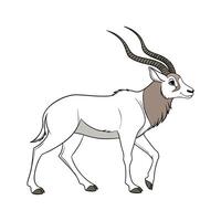 Addax Antelope Bold Outline on White Background vector