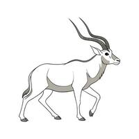 Addax Antelope Illustration on White Background vector