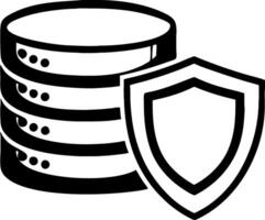 Data Protection Shield with Secure Databases for Cybersecurity Illustrations vector