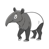 Tapir Animal on White Background Artistic Design vector