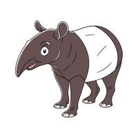 Stylized Tapir on White Background Illustration vector