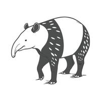 Tapir Animal Art on White Background Design vector