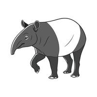 Tapir Artistic Design on White Background vector