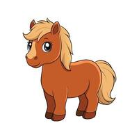 Shetland Pony Realistic Color Illustration. vector