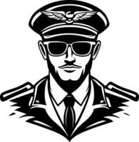 Stylish Pilot with Sunglasses and Cap Modern Design for Apparel and Merchandise vector