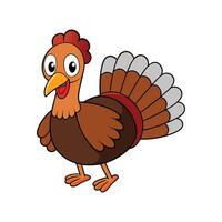 Turkey Realistic Color Illustration with Outline vector