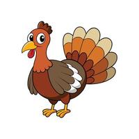 Stylized Turkey with Outline Realistic Design vector