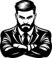 Confident Businessman with Folded Arms in a Suit Portrait Ideal for Branding and Websites vector
