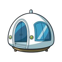Small Futuristic Pod House with Glass Front vector