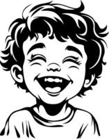 Happy Smiling Child Illustration with Joyful Expression Perfect for Childrens Decor and Projects vector