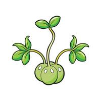Mung Bean Sprouts on White Background Illustration vector