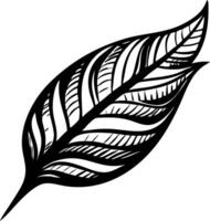 Intricate Black Leaf Design Perfect for Tattoos and Coloring Books vector