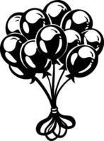 Cluster of Black Balloons Symbolizing Celebration and Joy for Invitations and Decor vector
