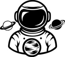 Astronaut Graphic with Planetary Elements for Space-themed Designs and Merchandise vector
