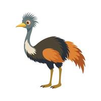 Emu on White Background Bold Outline vector