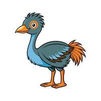 Emu Bird Illustration in Bold Outline vector