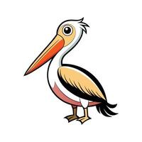 Pelican Bird Unique on White Background vector