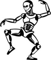Dynamic Robot Dancing Pose Illustration for Creative Projects and Coloring Activities vector