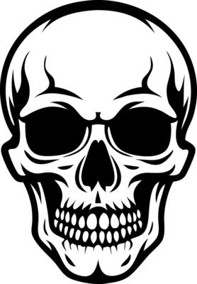 Intricate Skull Illustration Ideal for Tattoos and Artwork