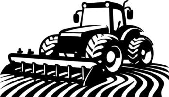 Tractor Plowing Field for Farming Themes and Agricultural Design Projects vector